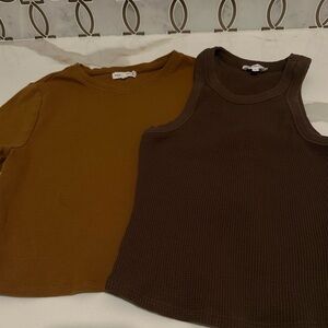Two Tops -Good American Thermal Cut In 90'S Tank S and crop shirt S